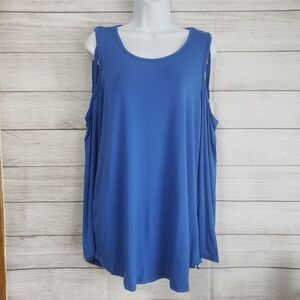 Misslook Large Blue Cold Shoulder Tunic Long Sleeve NWT
